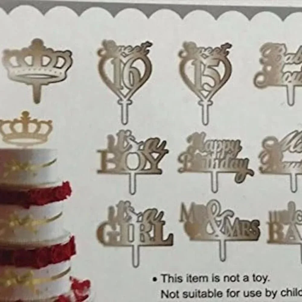 Baby Shower Gold Cake Topper Party Decoration Keepsake